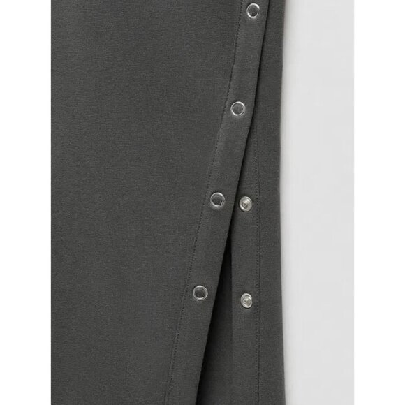 Mango Short-Sleeve Side-Slit Midi Tube Dress in Charcoal Size 4 - Picture 6 of 10